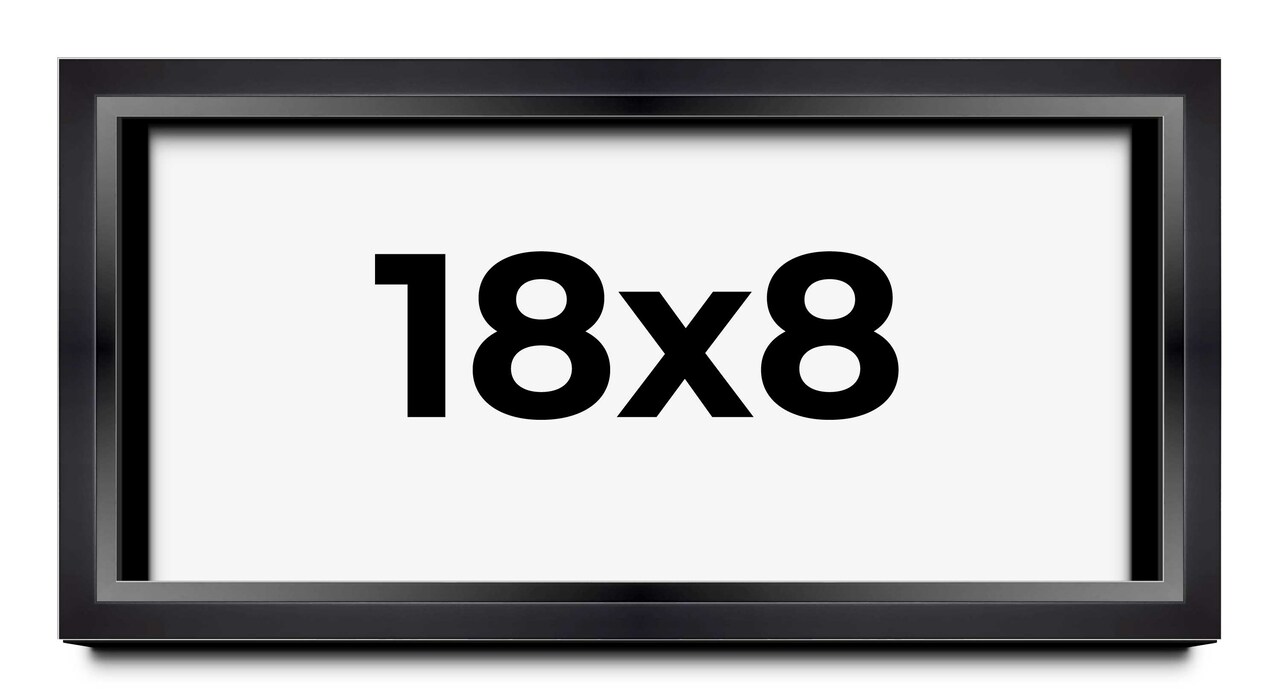 Panoramic Modern Shadow Box 1.5" Depth Black Frame - UV Acrylic, Backing, Hanging Hardware